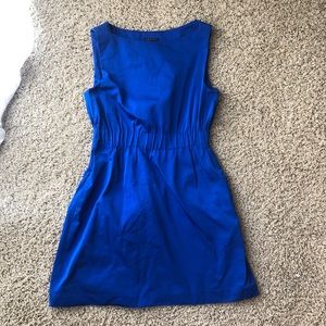Electric blue cinch waist Theory mini dress